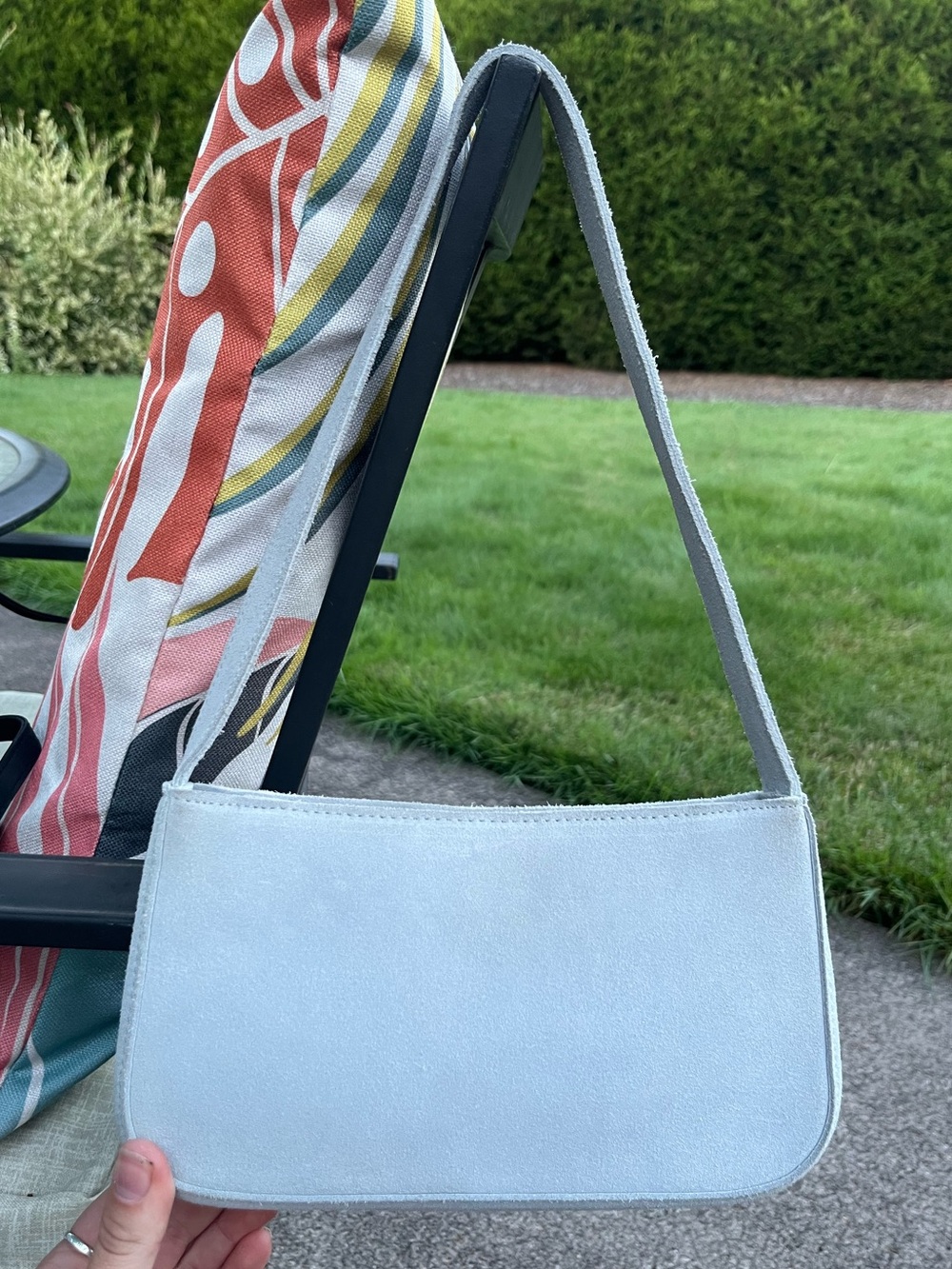 Brandy Melville Light Blue Suede Shoulder Bag